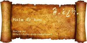 Halm Ákos névjegykártya